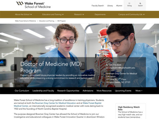 Wake Forest School of Medicine Education and Training