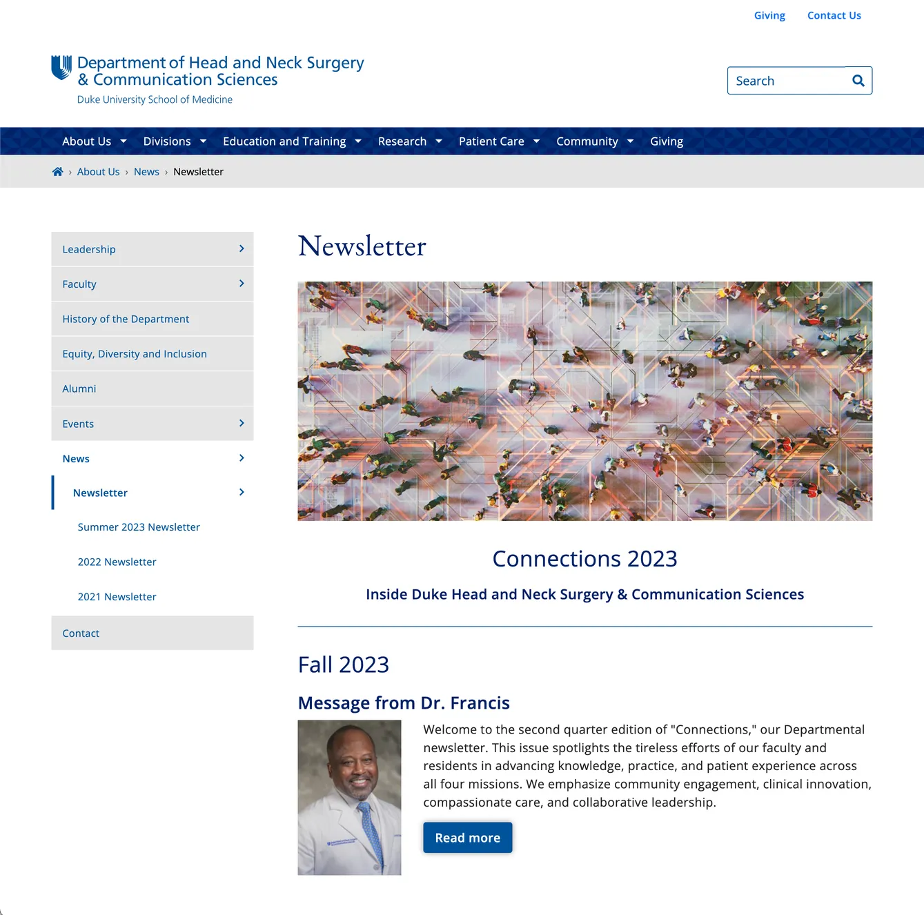 Duke Department of Head and Neck Surgery Newsletter