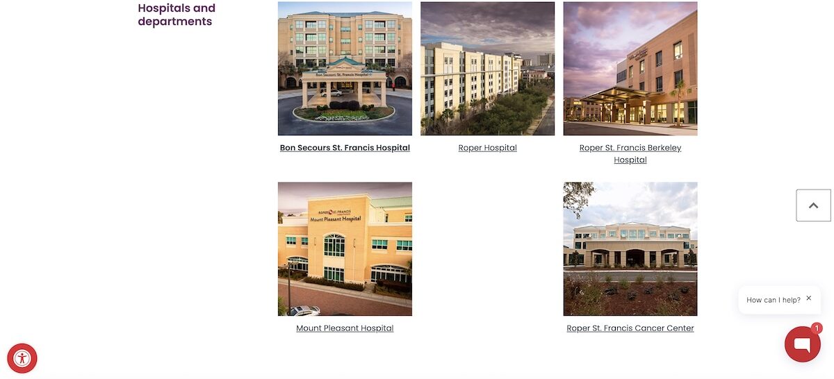 Screenshot of virtual tours